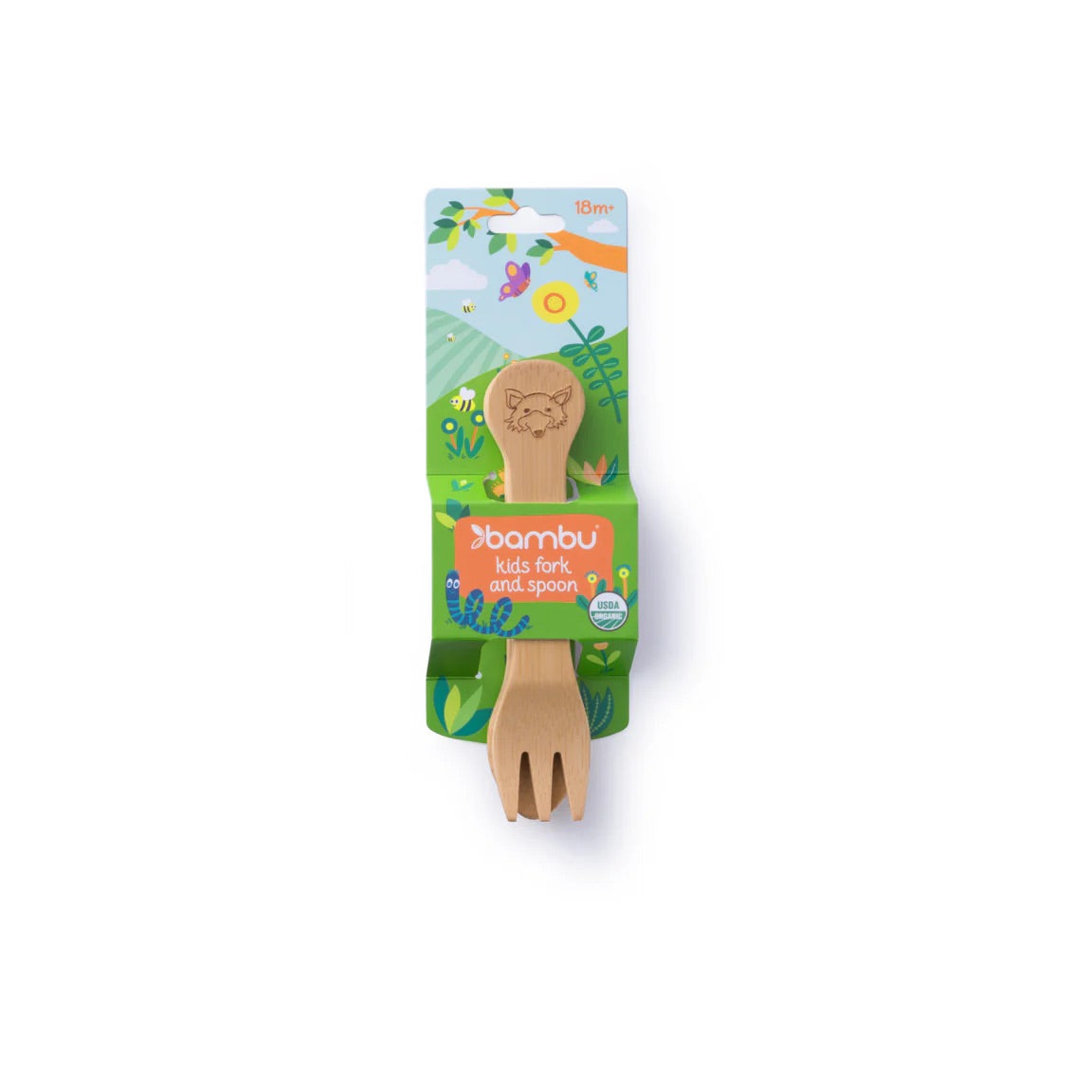 Kids Bamboo Fork & Spoon Set (18M+)